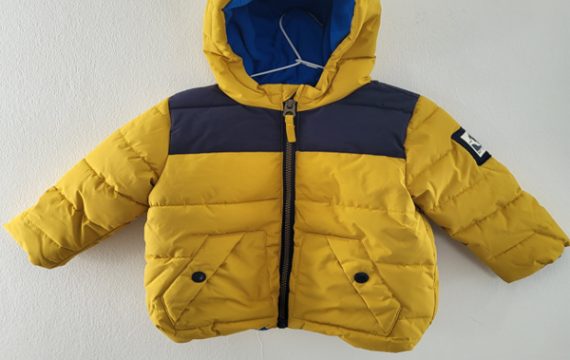 Yellow Colorblock Jacket Coat Hooded For Baby Boys