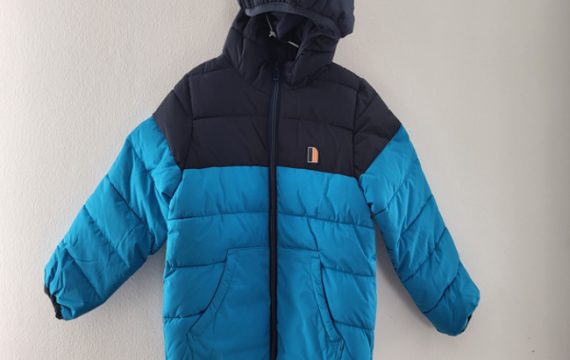 Blue Colorblock Hooded Coat Jacket For Boys